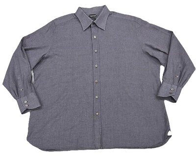 Tom Ford Dress Shirt 49 19.5 Made To Measure Mens Purple Barrel Cuff Switzerland