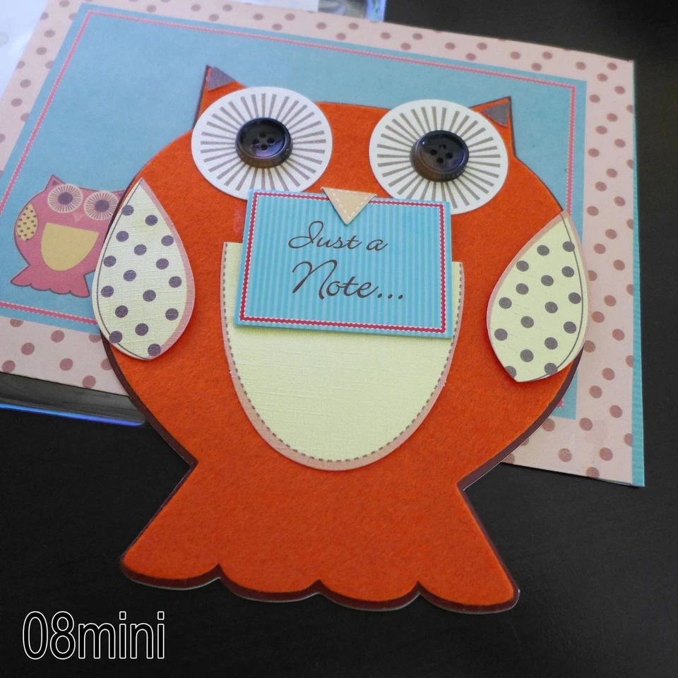 NEW Lot 3 Handcraft 3D OWL Bird Blank Greeting CARDS +Envelopes NWT-Teacher Card - Image 2 of 4