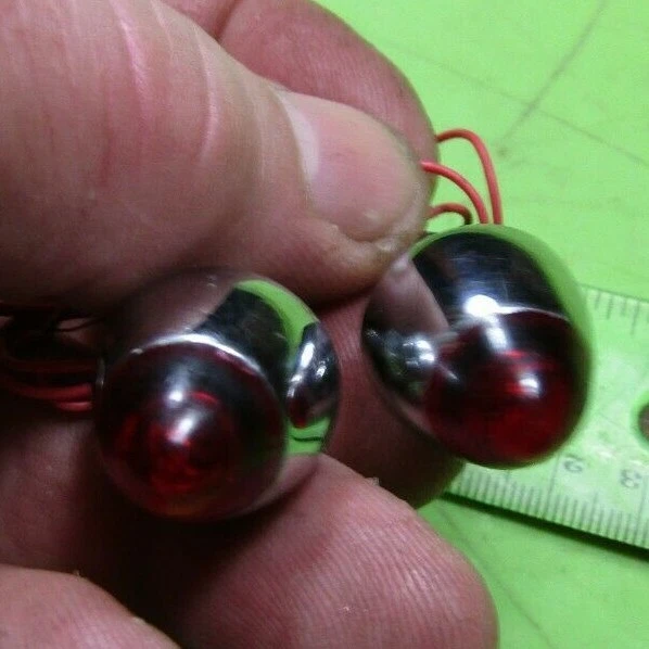 Starz Red Bullet Turn Lights Chopper # 10 Café Racer Bobber Harley Plato Nuevo de Lote Antiguo Foto 2 de 3