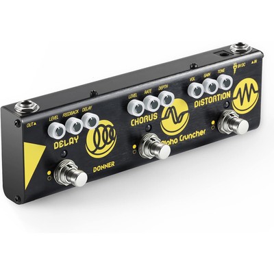 Donner Alpha Cruncher 3-in-1 Distortion / Chorus / Delay Guitar Multi-Effects Pe