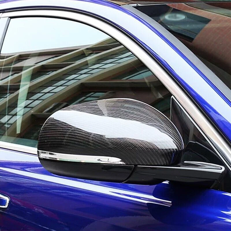 Cubierta de espejo retrovisor lateral de fibra de carbono real para Jaguar XJ XJL 2010-2019 Foto 2 de 4