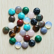 Wholesale 50pcs/lot Natural Gemstone Mixed Round CAB CABOCHON Stones Beads 14mm