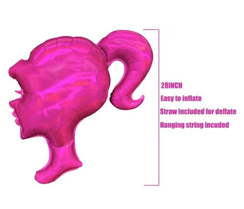 (3Pcs) Barbie Helium Balloons Birthday Party Pink Doll Decorations Set