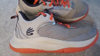 Under Armour Curry 3Z6 Youth Low Mod Grey/Orange Basketball Casual  Activewear