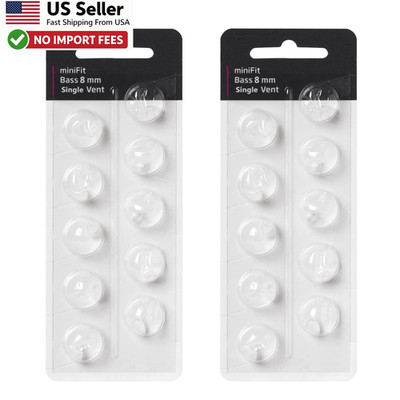 Oticon MiniFit Single Vent Bass Domes 8mm Hearing Aid Supplies 2 Packs FROM USA 