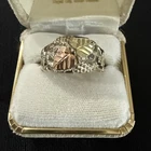 Coleman Co. Black Hills Gold 12k Vintage Sterling Silver Ring Sz 10.75