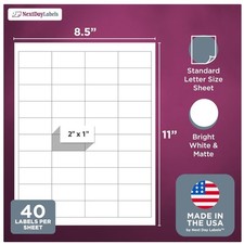 Rectangular White Labels - 4000 Self-Adhesive Stickers