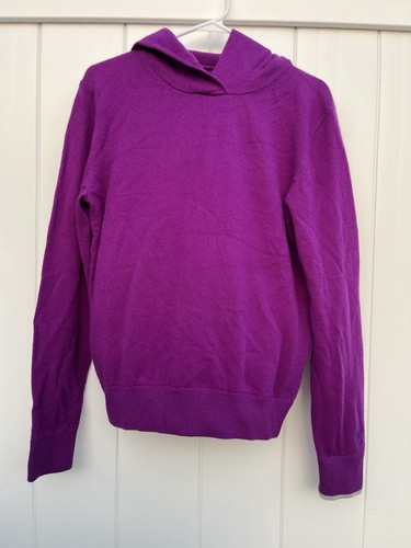 GREYSON WOOL CASHMERE HOODIE SWEATER PURPLE GOLF size M
