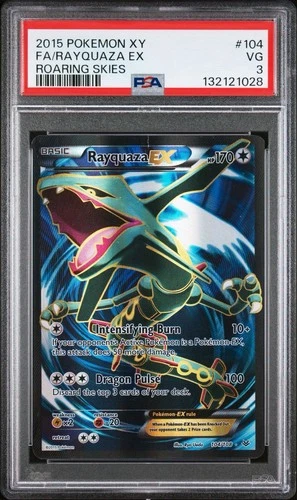 2015 POKEMON XY ROARING SKIES #104 FULL ART/RAYQUAZA EX PSA 3