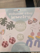 Art 101 Crafts Polymer Clay Jewelry Kit 92 Pieces Earrings Pendants MPN 41696