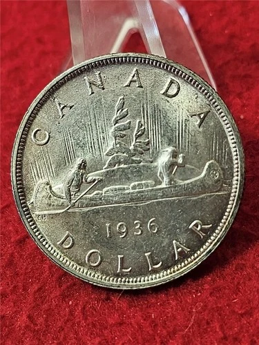 1936 Canada Silver Dollar - George V - ET IND IMP   AU/UNC  WOW           #T0757