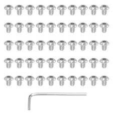 50pcs 10 24 x 1/4" Button Head Socket Cap Bolts Screws with Hex Spanner,Silver