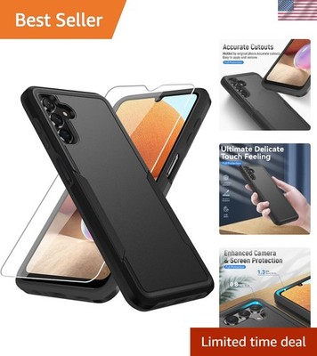 Heavy-Duty Black Galaxy A13 5G Rugged Case with Screen Protector