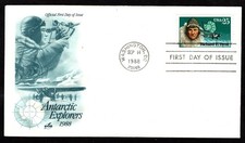 FDC US Art Craft Cachet SN 2388 - Antarctic Explorers - Washington DC - 9/14/88