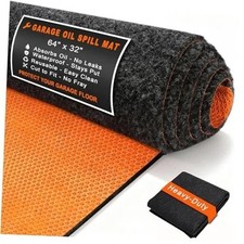 Oil Spill Mat - 64"x32" Garage Floor Mat for Under Car - Rubber Floor