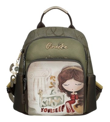 Anekke Muse Backpack Rucksack Rucksack Multicolor olivgrün beige Neu