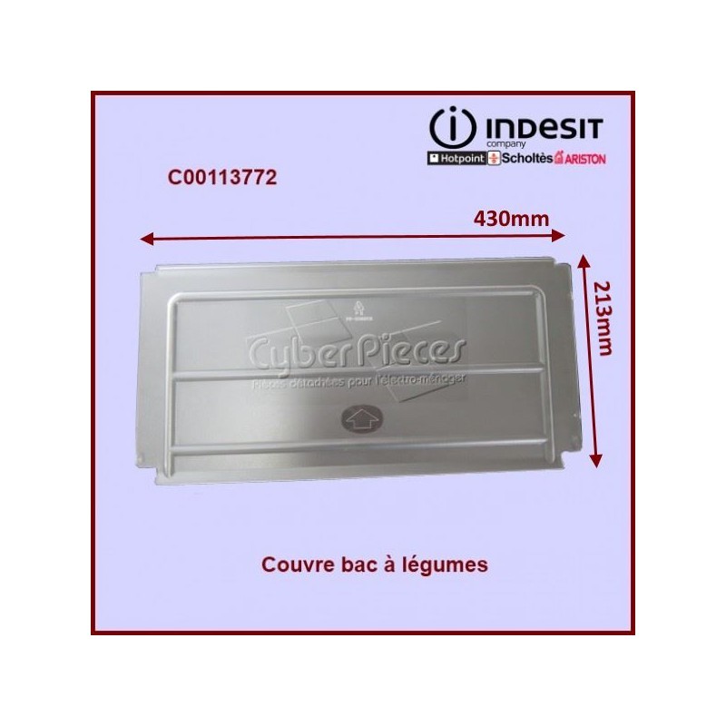 Couvre bac à légumes C00113772 étagère plaque verre de rechange pour réfrigérateur