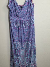Paisley V-Neck Wrap Dress - Blue & Pink Print