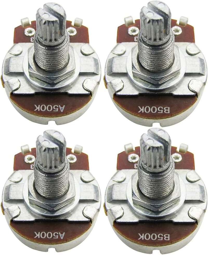 4PCS Full Size A500K B500K Potentiometer Guitar Tone Volume Control Pots Dia24Mm