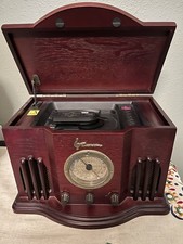 Emerson Radio and CDPlayer, Cherry Wood Retro...