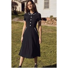 Christy Dawn XS Sebastian dress in black Peter Pan collar spring summer 