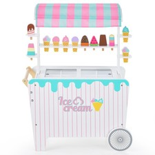 Kid's Ice Cream Cart Food Trunk Play Toy Set w/Display Rack  Accessories