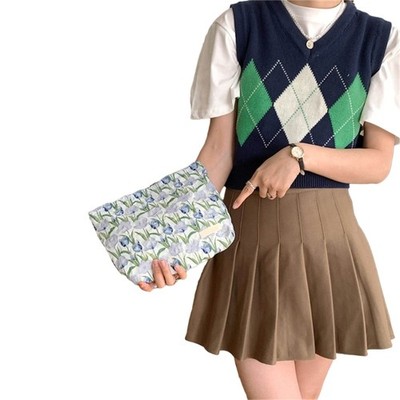 Flower Pattern Cosmetic Bag Large Capacity Toiletry Bag Makeup Bag for Women