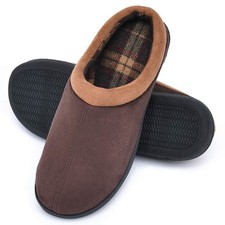 Memory Foam Mens Slippers Slip-On Comfy House Slippers for Men Indoor Outdoor...