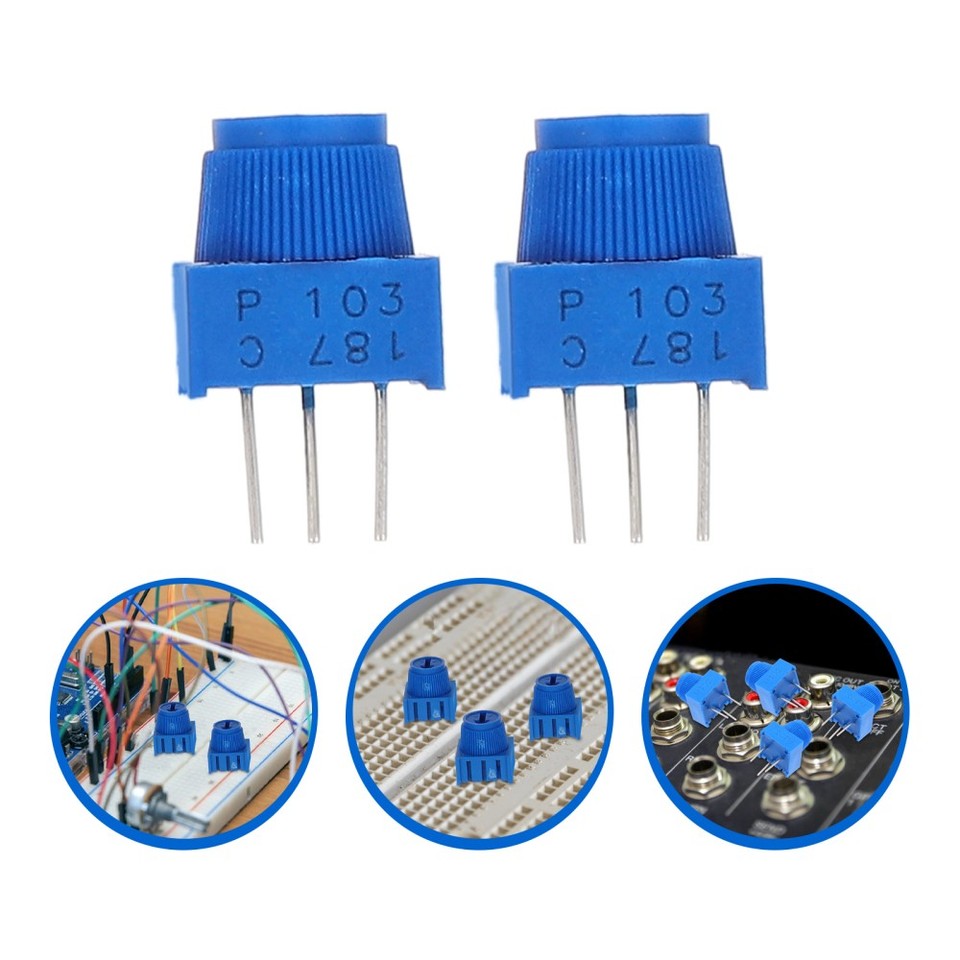 Lot De 100 Potentiomètres Variables - Résistances 500Ω, 1KΩ, 2KΩ, 5KΩ - Pour Réparations électroniques