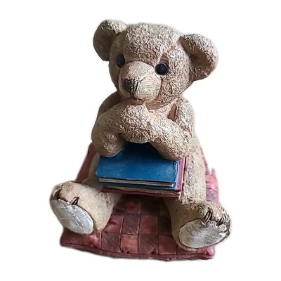 Gilde Handwerk* Resin*Vintage* Teddy Bear Figurine Bear with Books* German