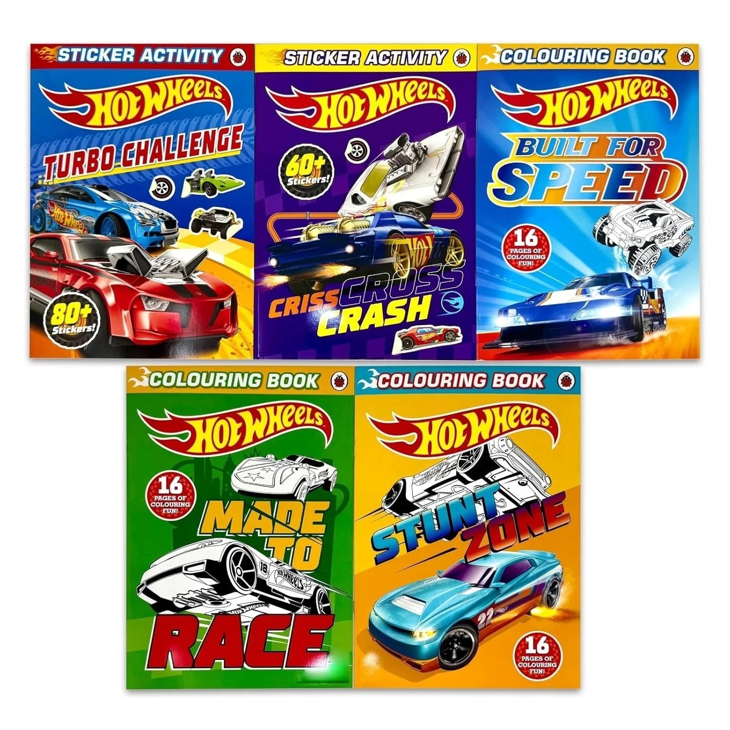 Hot Wheels Activity Book Collection 5 Books Set  Criss Cross Crash Sticker Activ