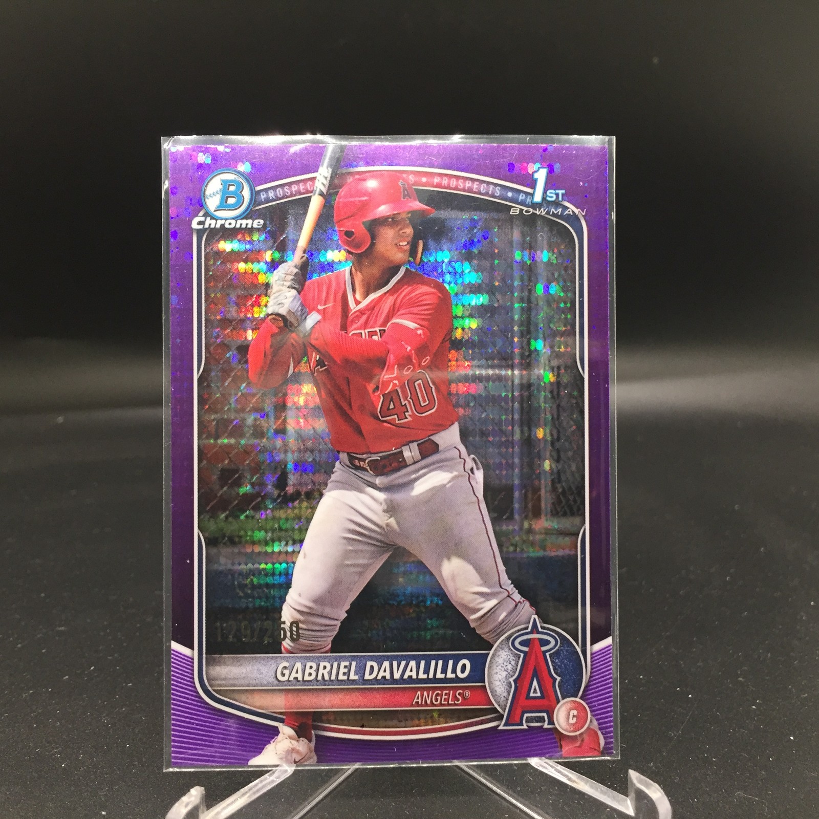 Gabriel Davalillo 2025 Bowman Chrome Purple Pulsar BCP-178 #/250 Angels 1st