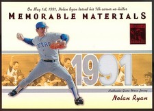 2002 Topps Tribute Milestone Materials Jersey# (Red) Nolan Ryan Jersey #24/34