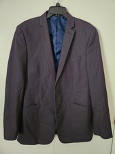 KENNETH COLE REACTION Suit Jacket Sportscoat Blazer Jacket 42L Gray Checks Lined