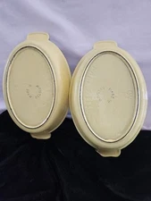2 Yellow Vintage Cast Iron Augratin Dish Made In Belgium