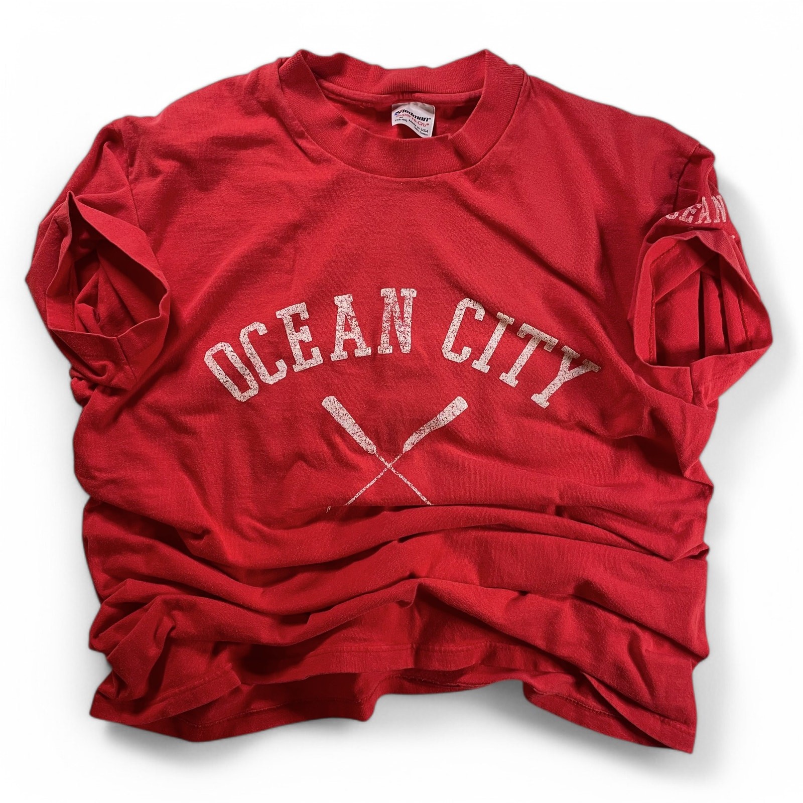 FILA T shirt vintage anni 80 Ocean City Paddles maglia Maryland bagnino spiaggia punto singolo