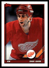 1991-92 Topps #147 Dave Barr Detroit Red Wings Hockey Card