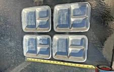 Vintage Bryl-Bern Inc. Eagle D Aluminum 3-Compartment Mess Trays Set of 4 – 5"x