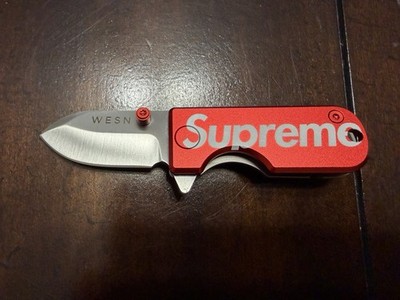 Supreme WESN Microblade Red Folding Liner Lock Pocket Knife