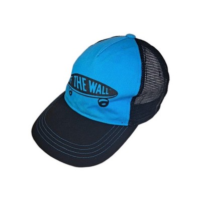 VANS Off The Wall Snapback AdjustableTrucker Hat Mesh Back Blue 5 Panel Cap