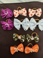 NEW Dog Or Cat Bows With Rubber Band. Set Of 10, Fast Shipping