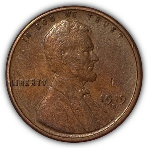 1919-S Lincoln Wheat Cent Choice Extremely Fine XF+ Coin #25691