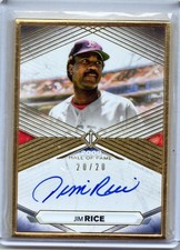2021 Topps Transcendent Hall of Fame Auto JIM RICE AUTOGRAFO incorniciato oro 20/20