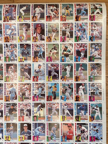 1984 Topps 7-11 Baseball Uncut Sheet Palmer Brett Carew Smith (132 Karten) *US70 - Bild 3 von 9