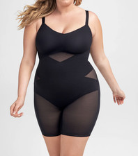 HoneyLove Mid Thigh Bodysuit Shapewear 2X RUNWAY BLACK NWOT