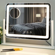 Lighted Makeup Mirror,18" x 14" Led Vanity Mirror with with 3 Color Modes  Adju