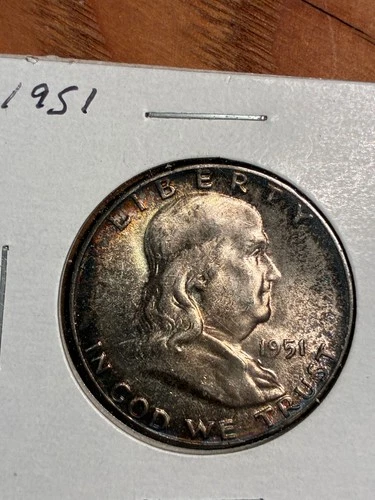 1951Franklin Half - Great Toning - UNC -  $1.99 Shipping