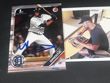 Riley Greene Detroit Tigers Auto Signed 2019 Bowman 1st Base