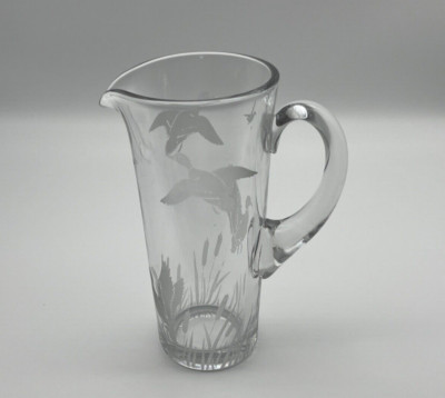 Duncan and Miller Etched Mallard Duck Design Martini or Cocktail Mixer Pitcher