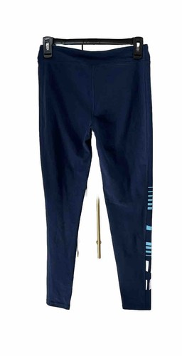 Under Armour Leggings Girls Sz YXL Navy Stretch Logo Printed Design Active Wear - Picture 4 of 4